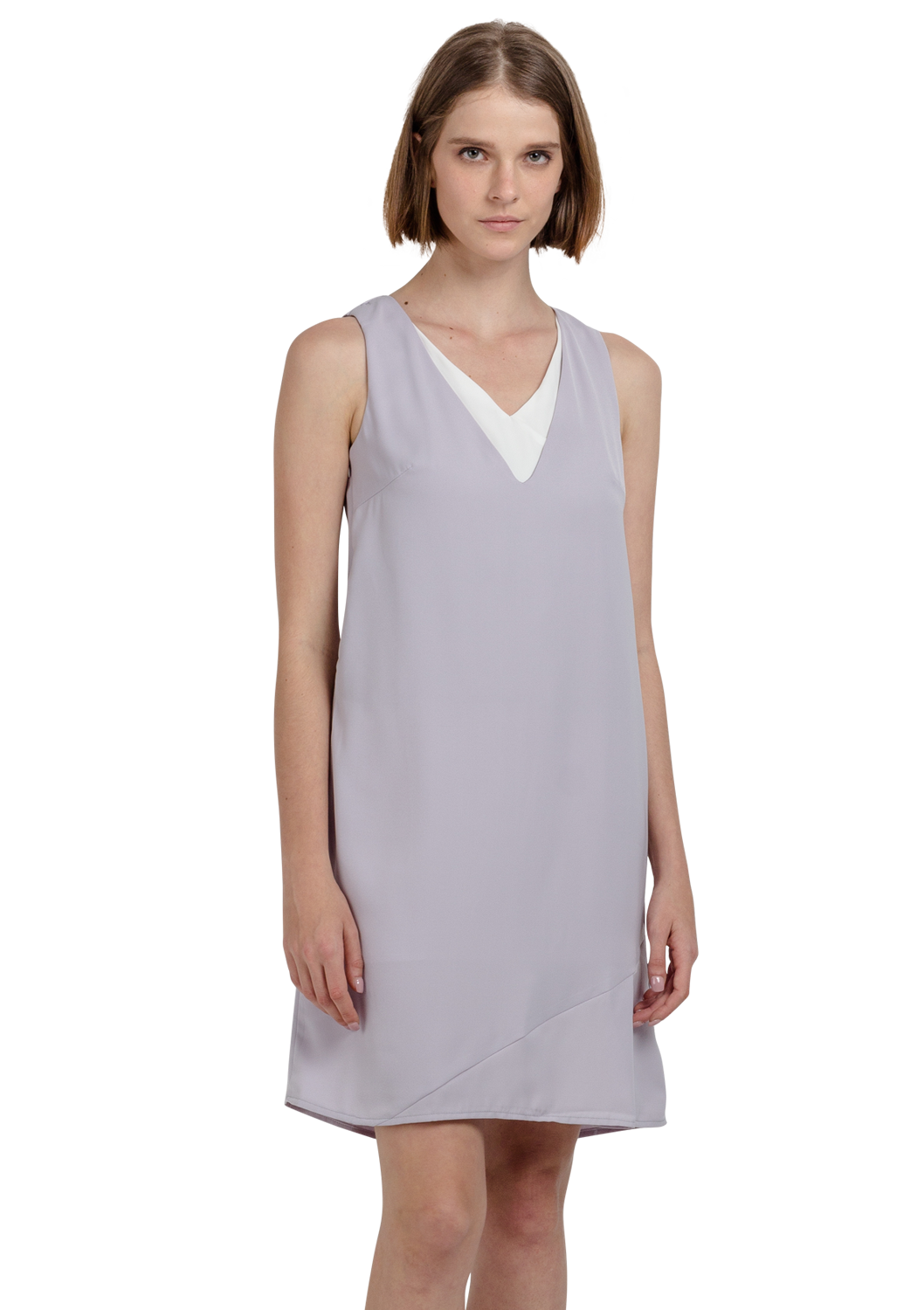Contrast Neckline Dress Ellysage