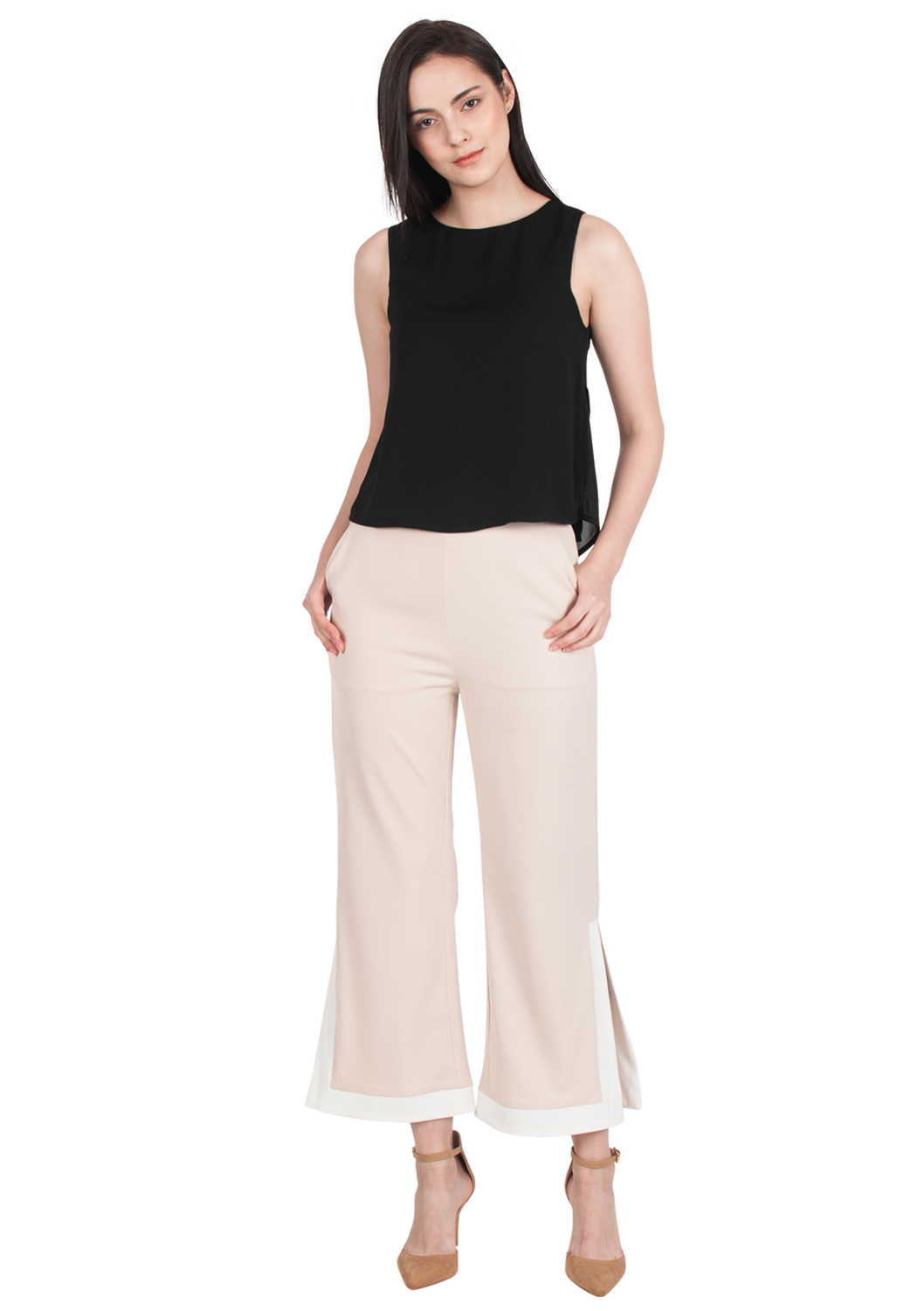 Side Slit Flare Pants - ELLYSAGE