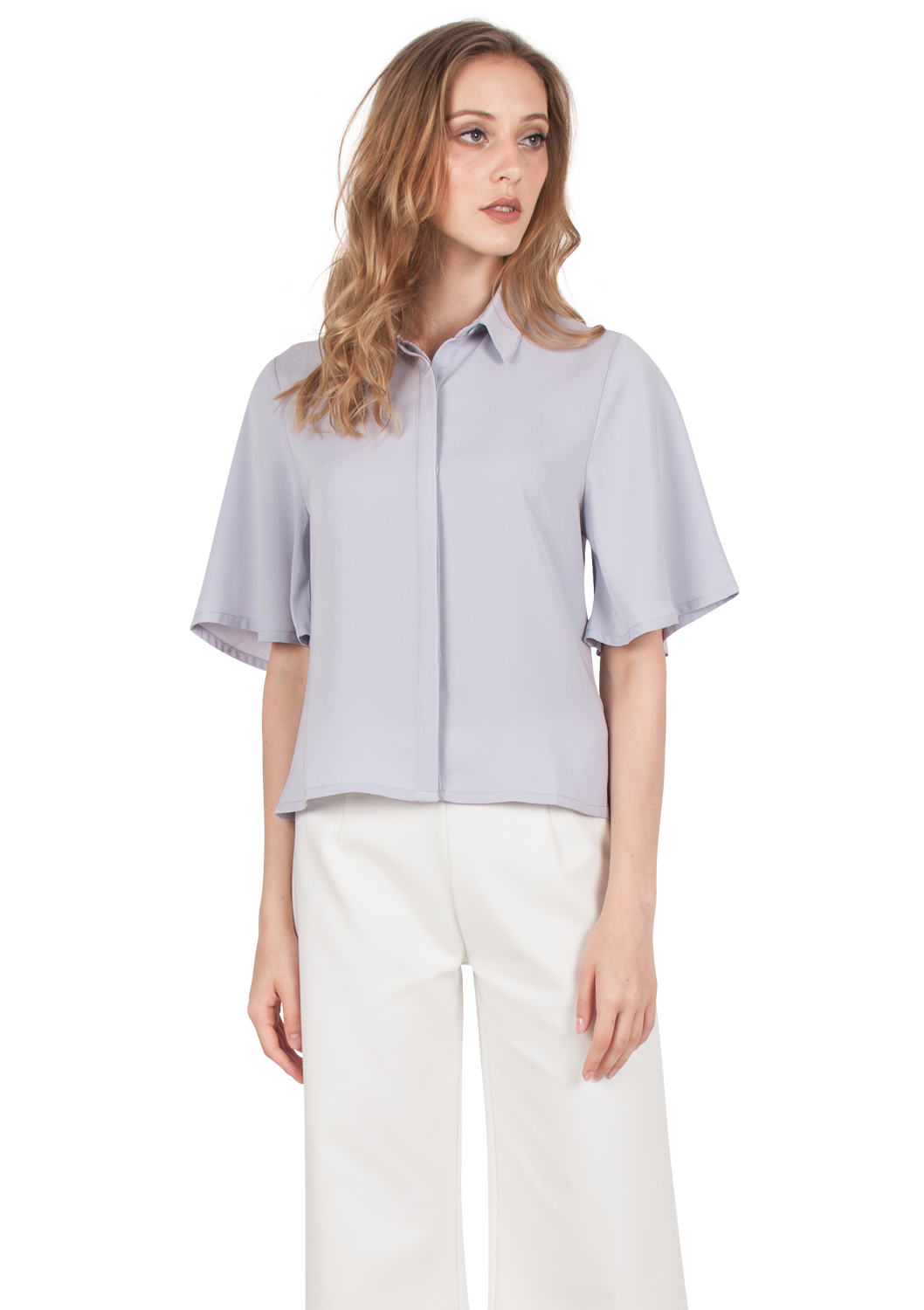 Wide Sleeve Button Shirt - ELLYSAGE